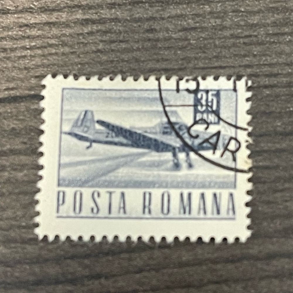 Vintage 1967 Romania Posta Romana 35 Bani postage stamp Aircraft Plane